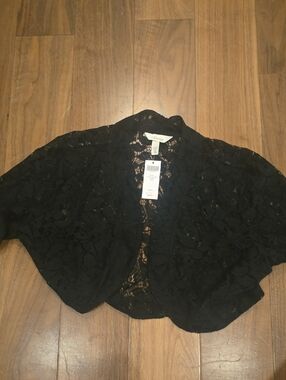 Soma Black All-Over Lace Shrug
